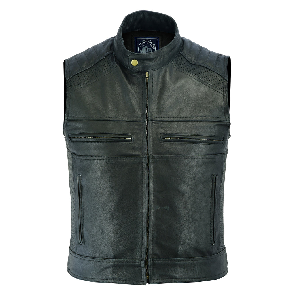 Johnny Reb Men's Botany Vintage Leather Vest