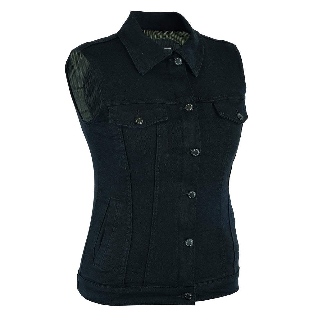Johnny Reb Women's Glenbrook Protective Kevlar Lined Denim Vest - Black Denim - product image 3