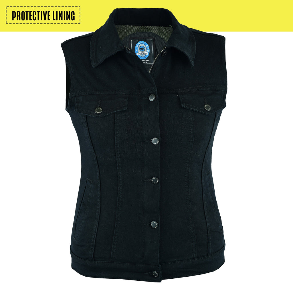 Johnny Reb Women's Glenbrook Protective Kevlar Lined Denim Vest - Black Denim - product image 1