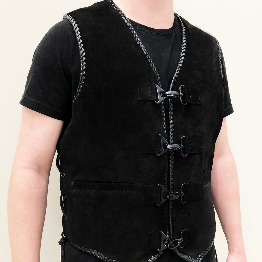 Johnny Reb Men's Bullar Suede Vest - Black Suede - product image 3