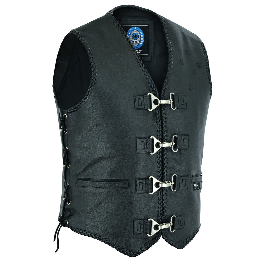 Johnny Reb Men's Aussie Flag Leather Vest
