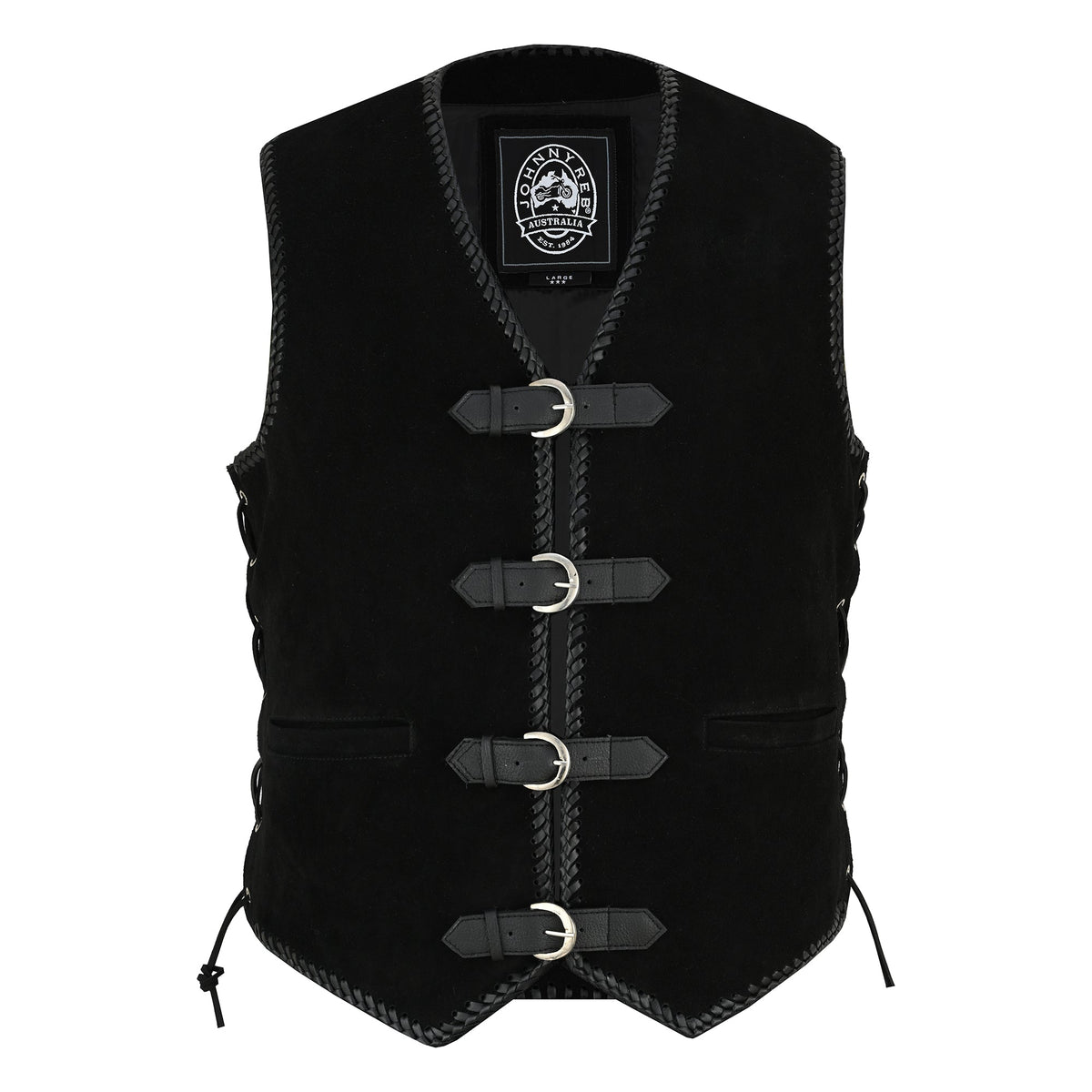 Johnny Reb Snowy Suede Vest - Black - product image 1