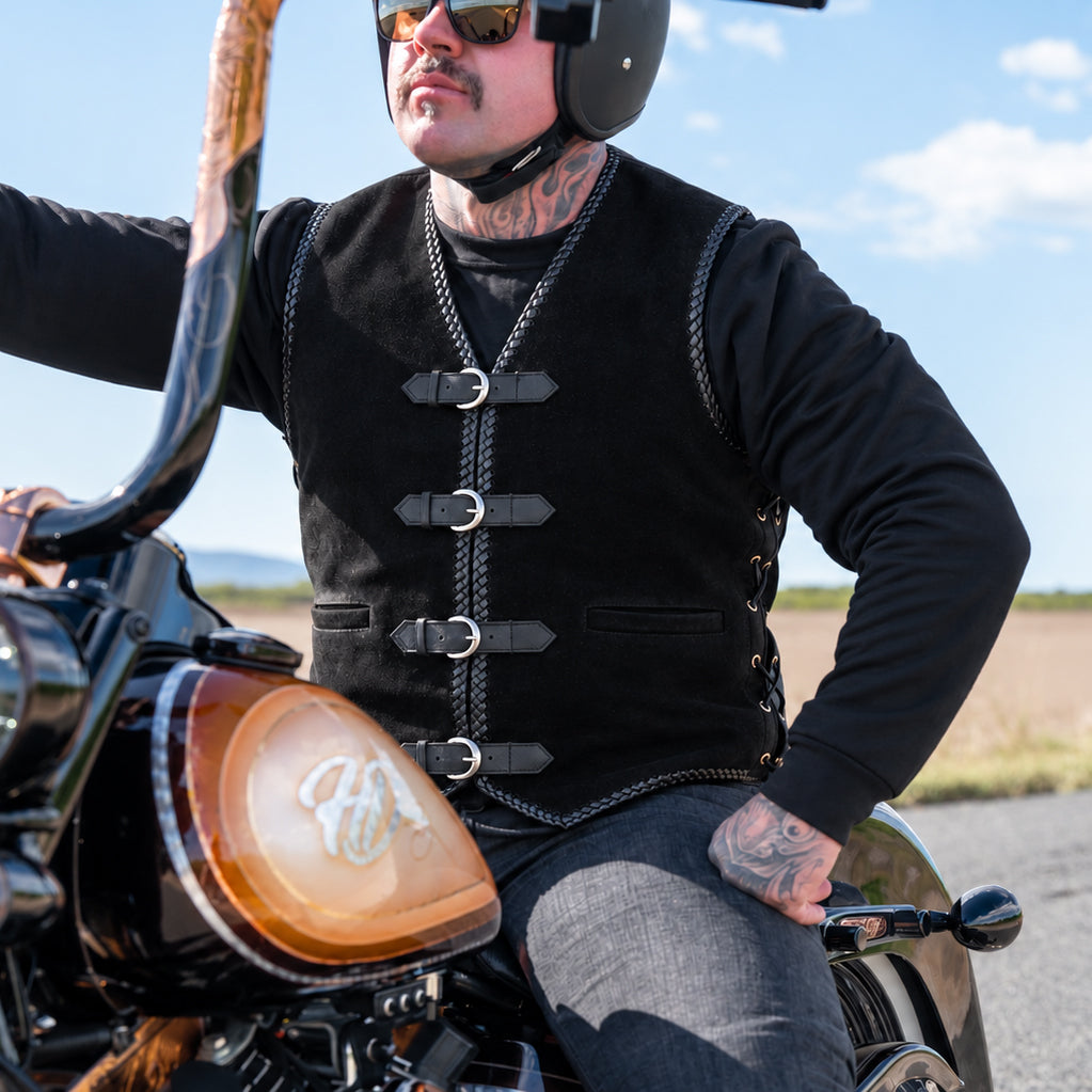 Johnny Reb Snowy Suede Vest - Black - product image 2