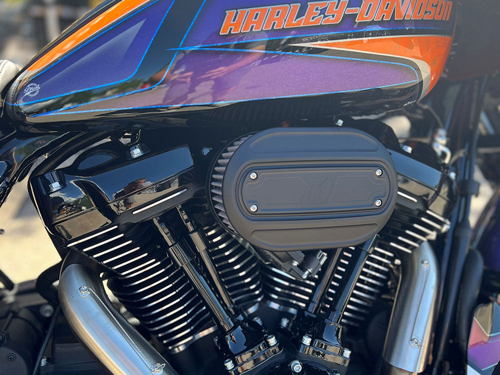 Oval Air Cleaner Kit - Black. Fits CVO Touring 2023up, Street Glide & Road Glide 2024up, Touring 2025up & Softail 2025up - Kodlin