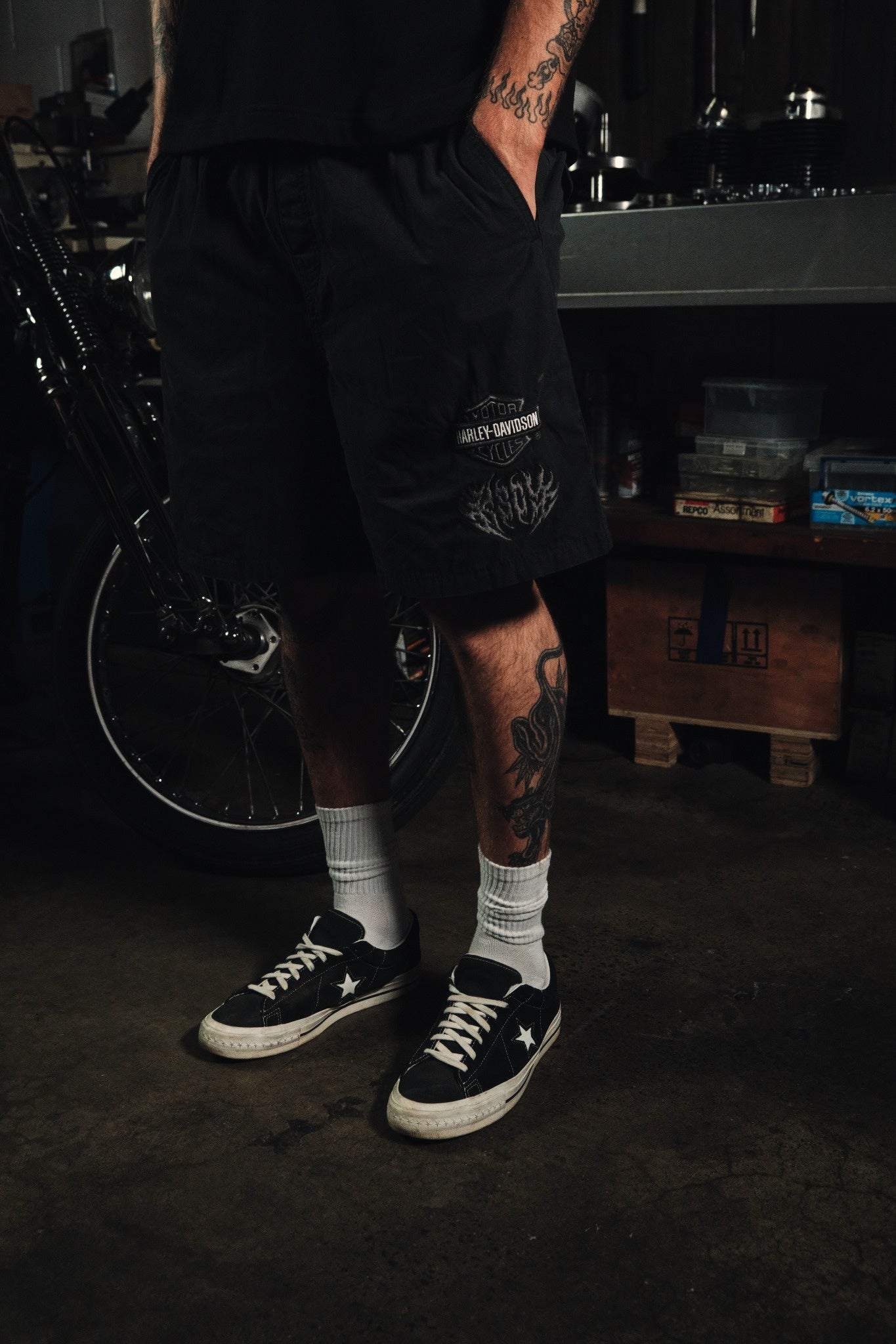 KSCY X Harley-Davidson Liberator Mosh Baggy Shorts