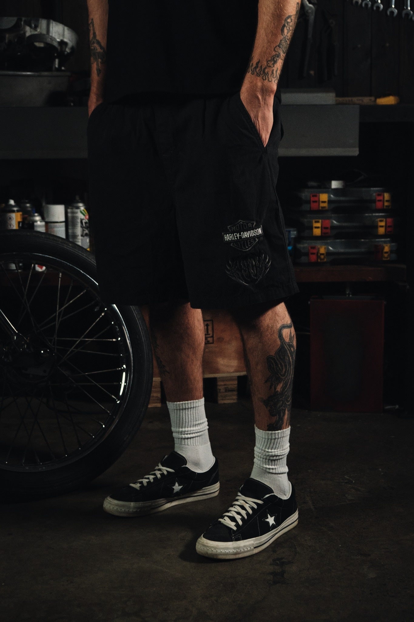 KSCY X Harley-Davidson Liberator Mosh Baggy Shorts