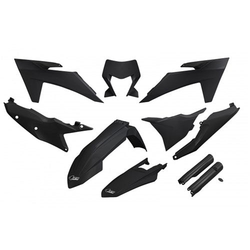 UFO KTM FULL PLASTICS KIT EXC 150/XC W150 / XC W150TPI - EXC 250/XC W250 - EXC-F 250/XCF W250 - EXC 300/XC W300 24-25 BLK