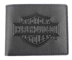 HARLEY-DAVIDSON EMBOSSED B&S LOGO LEATHER BILLFOLD WALLET
