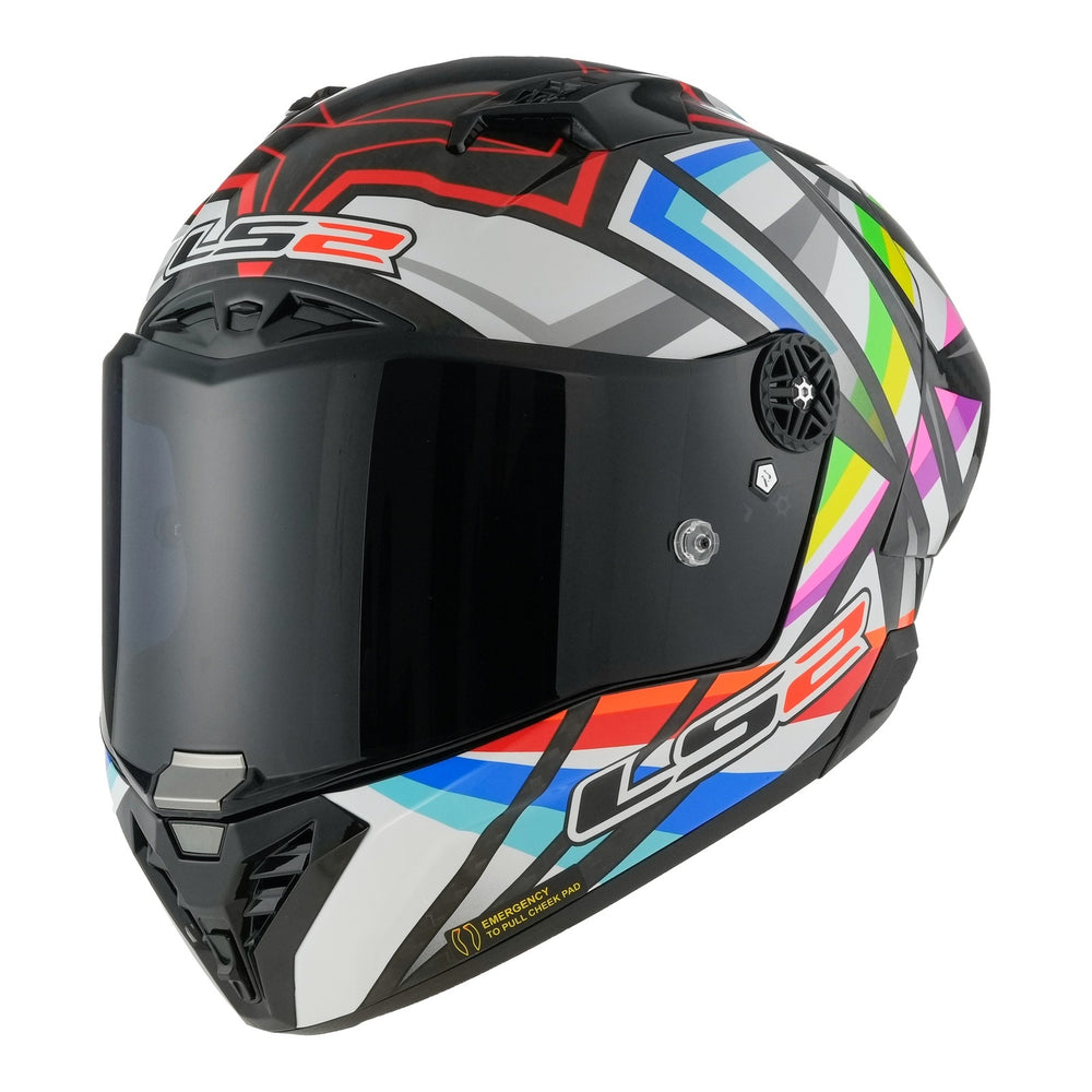 LS2 FF805 Thunder Carbon GP Aero Flash Helmet (L) - Black