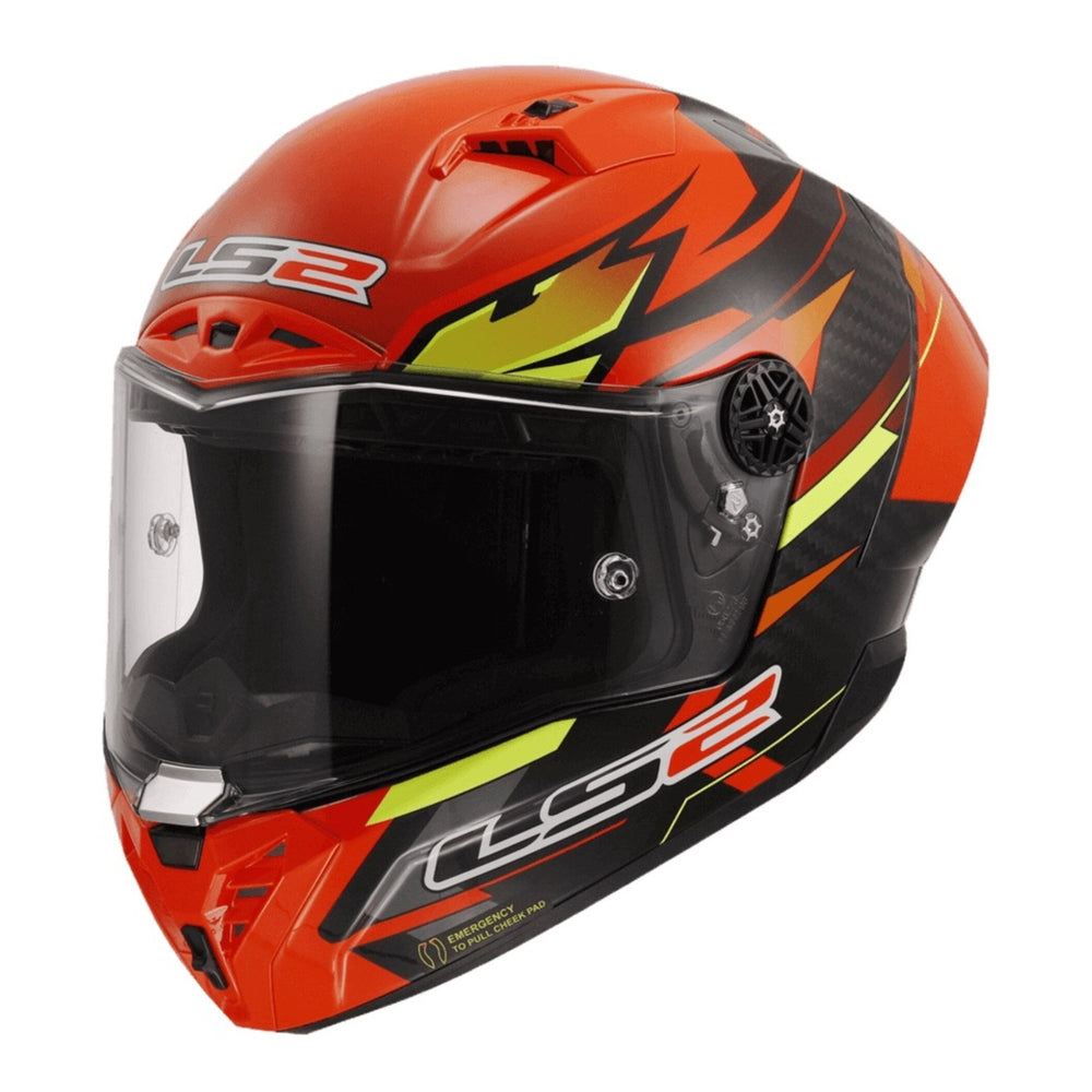 LS2 FF805 Thunder Carbon GP Aero Fire Helmet (L) - Red / Black