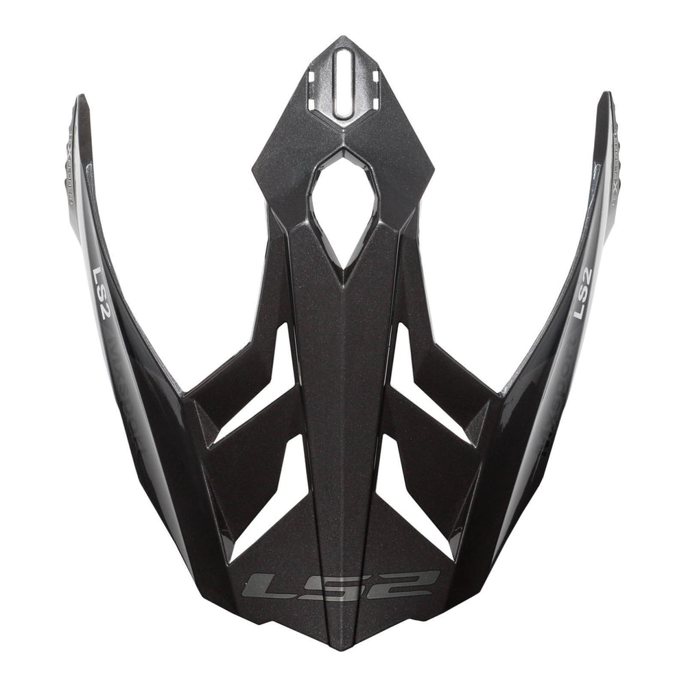 LS2 MX701 Frontier Helmet Peak - Gloss Titanium / Red