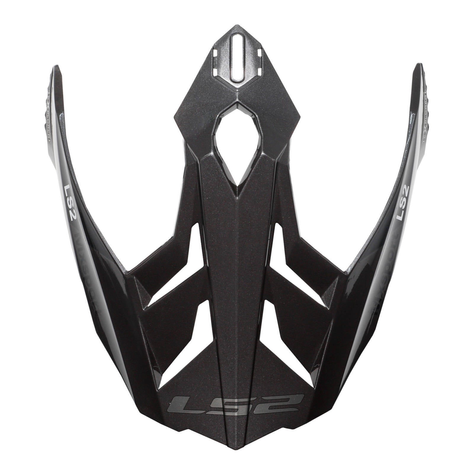 LS2 MX701 Frontier Helmet Peak - Gloss Titanium / Red
