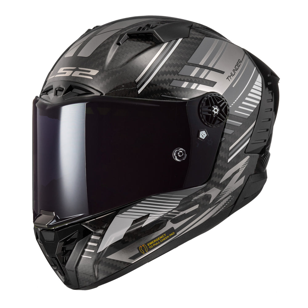 LS2 FF805 Thunder Carbon Volt Helmet - Black / Grey 06