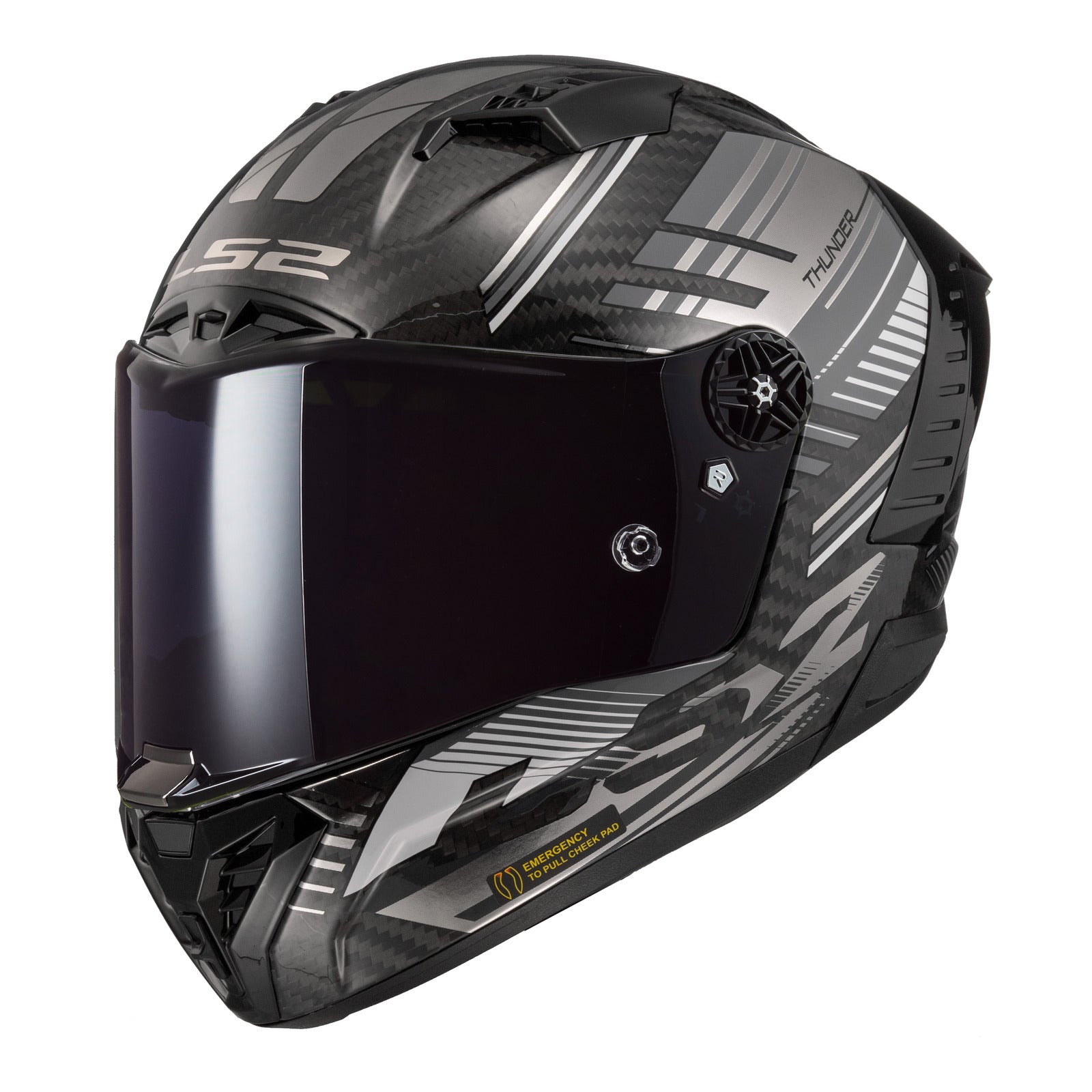 LS2 FF805 Thunder Carbon Volt Helmet - Black / Grey 06