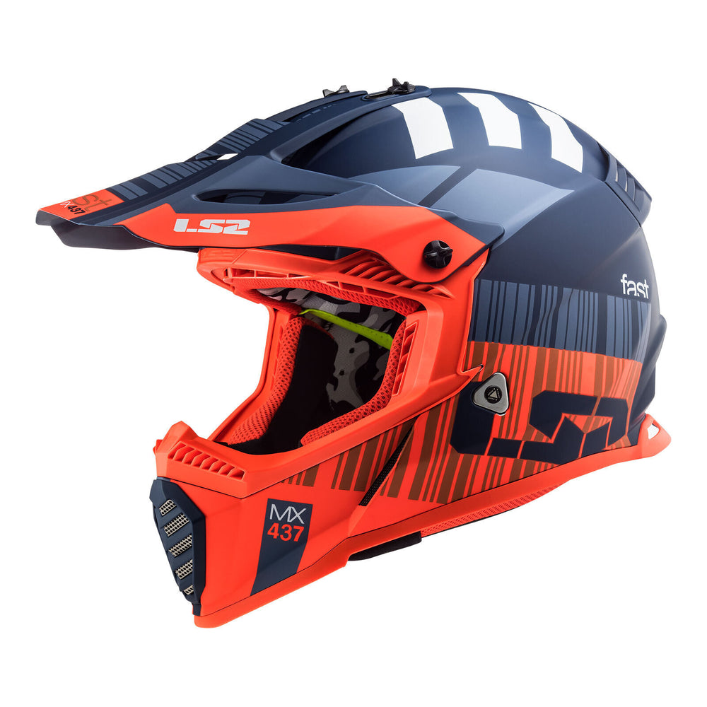 LS2 MX437 Fast Evo (L) XCode - Matte Blue / Orange