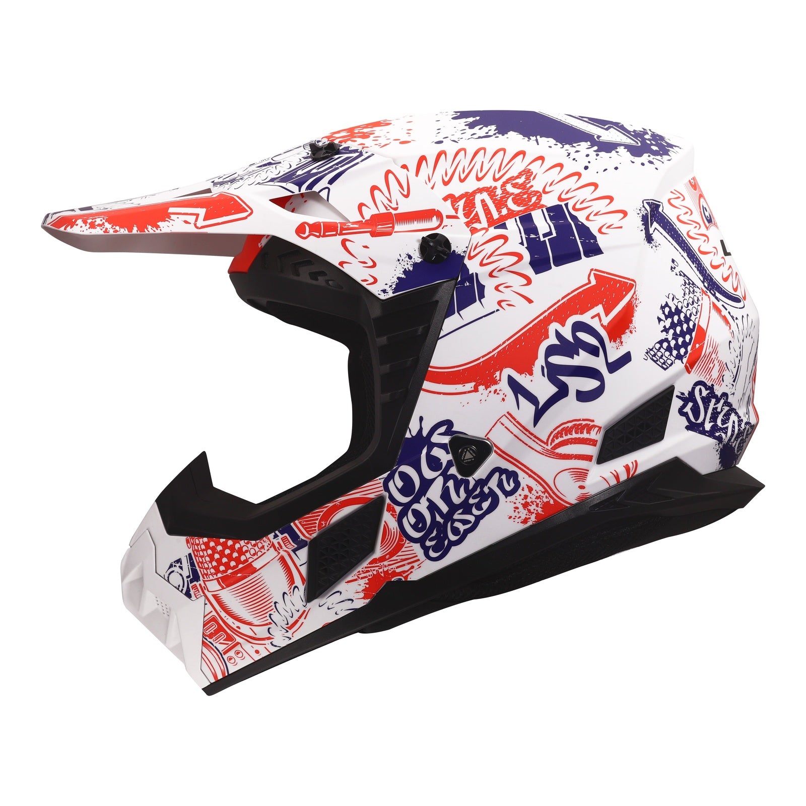 LS2 MX706J COZ Fantasy Junior Helmet - Matte White / Red / Blue 06 (S)
