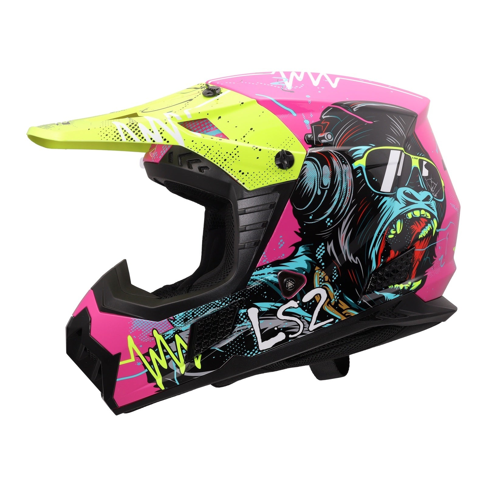 LS2 MX706J COZ Gorilla Junior Helmet - Gloss Purple (L)