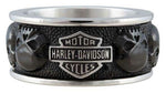 HARLEY-DAVIDSON MENS MULTI SKULL SPINNING BAND RING