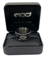 HARLEY-DAVIDSON MENS MULTI SKULL SPINNING BAND RING