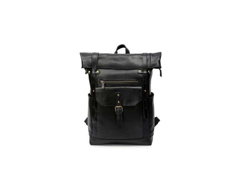 MERLA MOTO SHADOW RIDER LEATHER BACKPACK - BLACK
