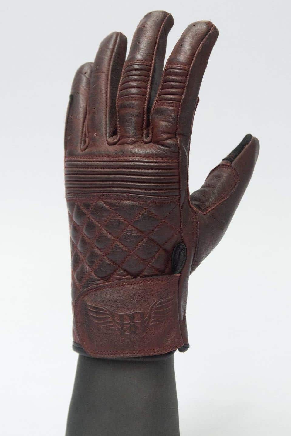 MERLA MOTO CAFE QUILTED LEATHER MOTORCYCLE GLOVES