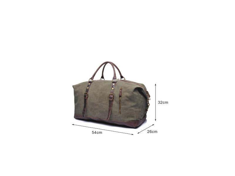 MERLA MOTO THE WEEKENDER CANVAS BAG -ARMY GREEN