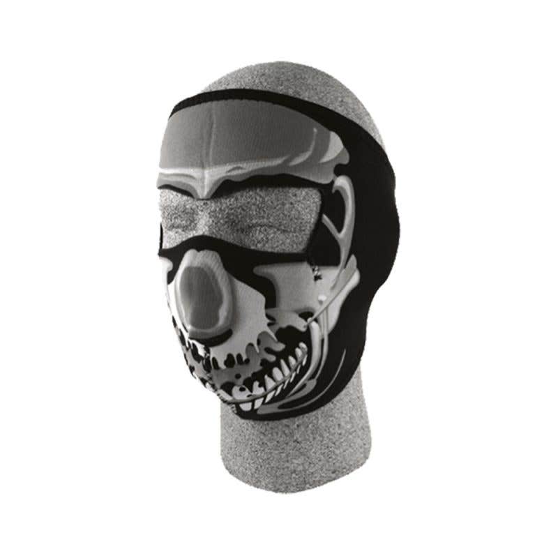ZAN HEADGEAR NEOPRENE FACE MASKS  CHROME SKULL FULL