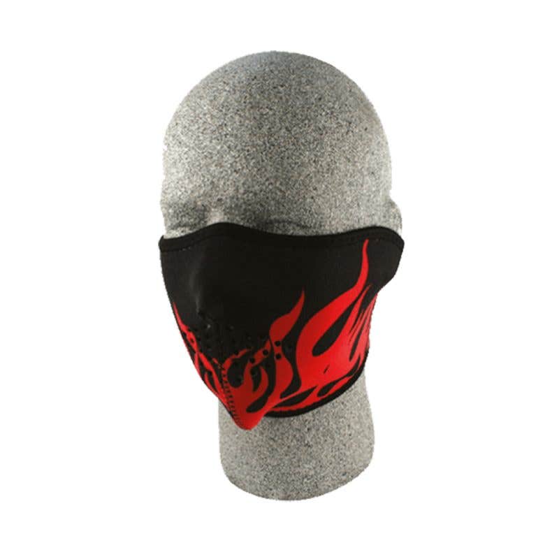 ZAN HEADGEAR NEOPRENE FACE MASKS  RED FLAMES