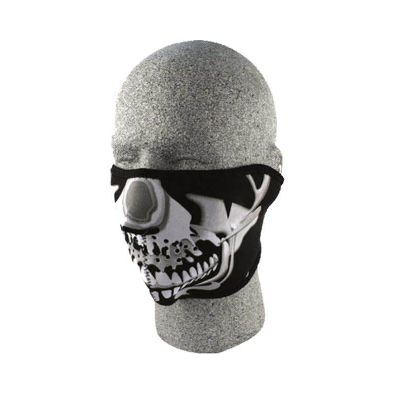ZAN HEADGEAR NEOPRENE FACE MASKS  CHROME SKULL