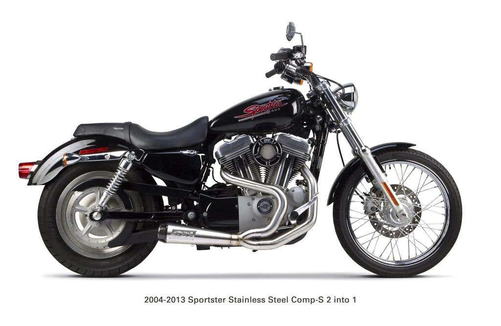 TWO BROTHERS RACING SPORTSTER (2004-2013) CARB TIP COMP-S 2-1 CERAMIC BLACK FULL SYSTEM