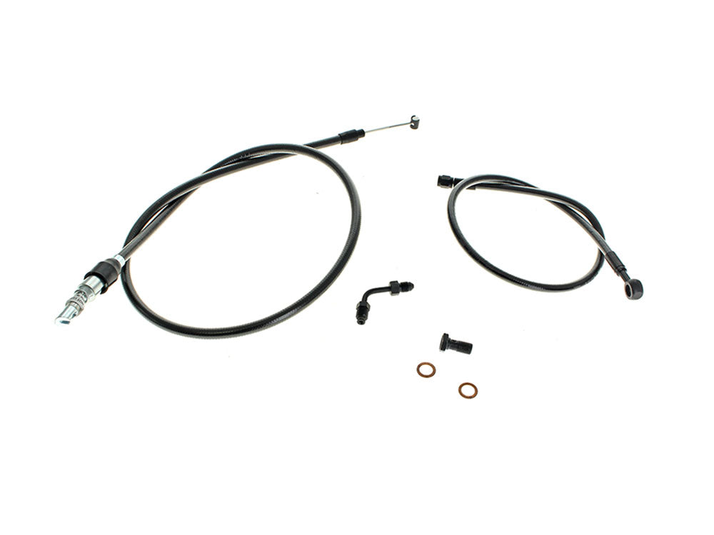 Black Pearl Cable Kit. Suits 12in. Ape Hangers on Softail Street Bob 2025up - Magnum Shielding