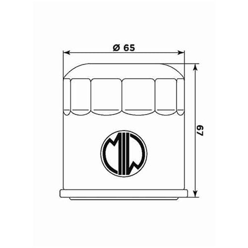 MIW OIL FILTER PO22002 (HF199 / KN199) INDIAN/POLARIS  [ONC01]