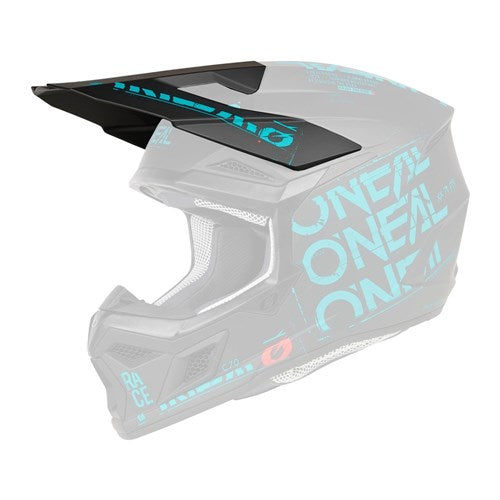 ONEAL 24 3SRS S/P-HELM PEAK STATIC V.25 - MATTE BLK/TEAL