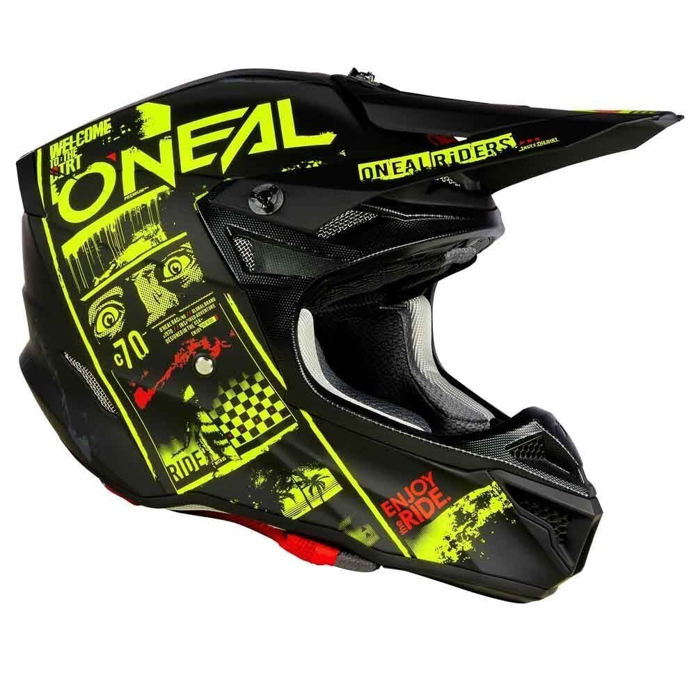 ONEAL 5SRS HELM ATTACK V.23 - BLK/N-YEL (LG)  [ONC01]
