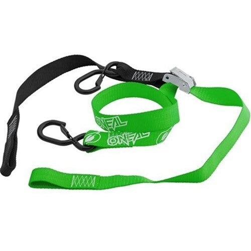 ONEAL DLX TIEDOWNS 1 1/2 IN W/SOFT LOOP & SECURE HOOK BLK/GRN (CTN10) (WAS 3073210)