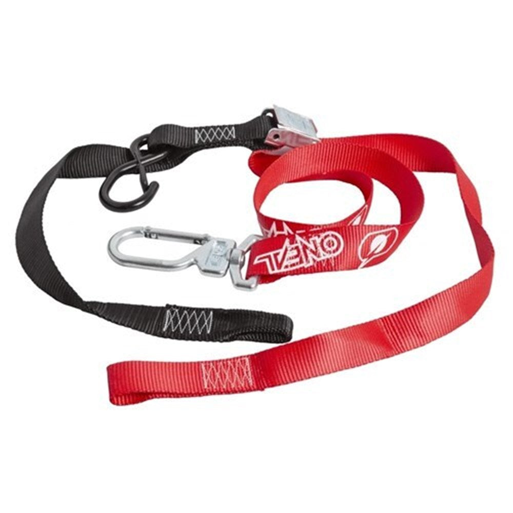 ONEAL SWIVEL DLX TIEDOWNS 1.5S/LOOP & SWIVEL SECURE HOOK BLK/RED (CTN10) (WAS 3073420)