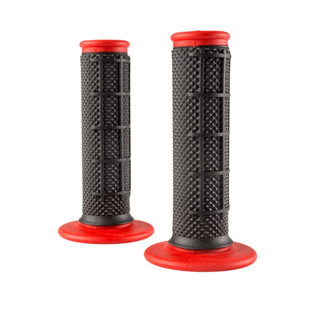 ONEAL MX PRO GRIPS HALF WAFFLE DUAL COMP - HAND GUARD READY - OPEN END - BLK/RED (WAS 7160303)