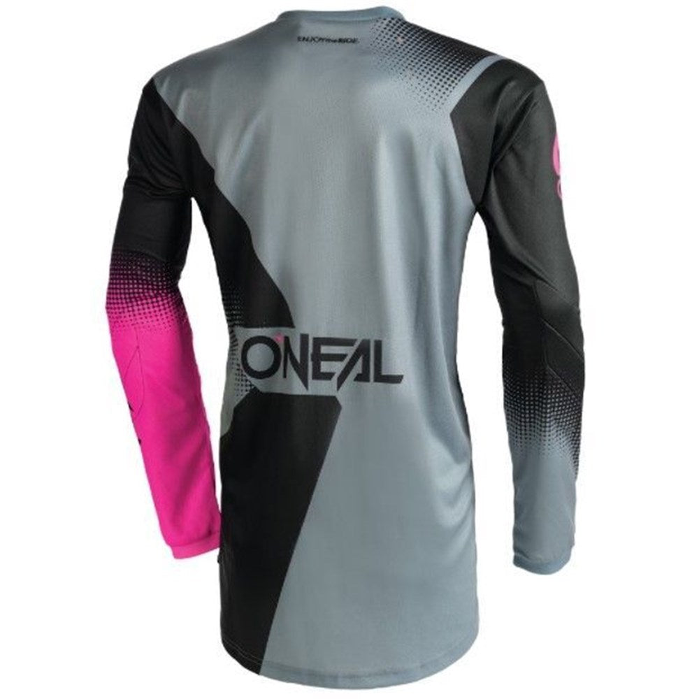 ONEAL ELEMENT LADIES JSY RACEWEAR V.22 - BLK/GRY/PNK (W14 - XL)  [ONC01]