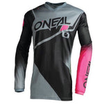 ONEAL ELEMENT LADIES JSY RACEWEAR V.22 - BLK/GRY/PNK (W14 - XL)  [ONC01]