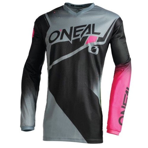 ONEAL ELEMENT LADIES JSY RACEWEAR V.22 - BLK/GRY/PNK (W14 - XL)  [ONC01]