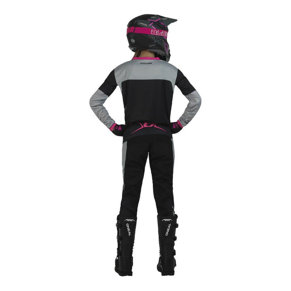 ONEAL ELEMENT LADIES JSY RACEWEAR V.23 - BLK/PNK (W12 - LG)  [ONC01]