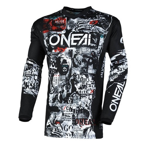 ONEAL ELEMENT JSY ATTACK V.25 - BLK/WHT (LG)  [ONC01]