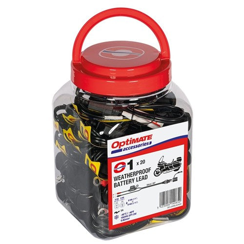OPTIMATE  WEATHERPROOF BATTERY LEAD (SAE) JAR 20PCS