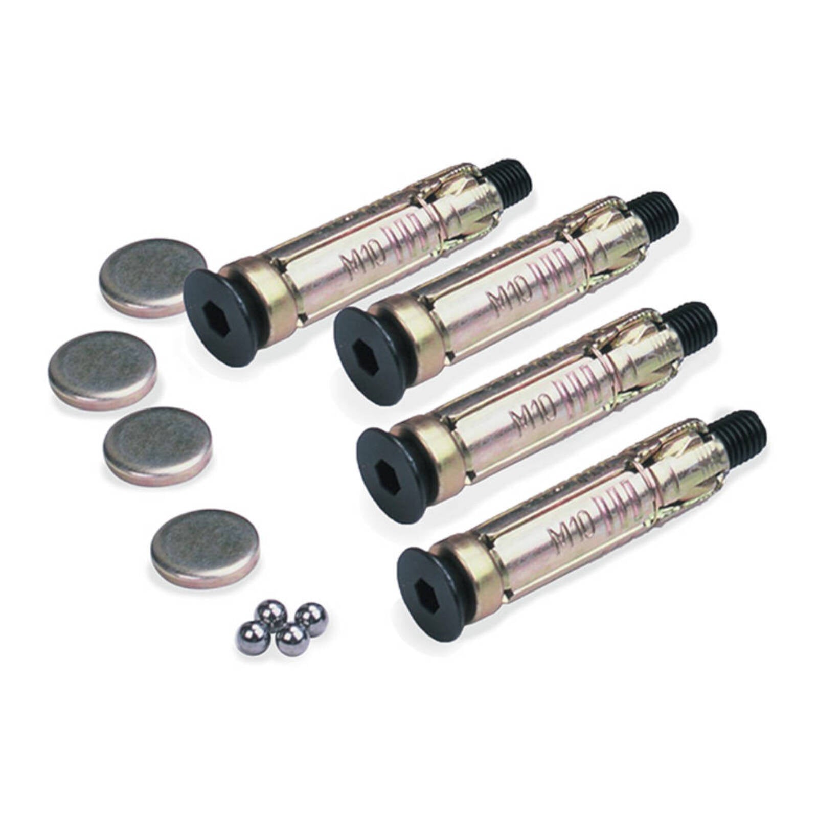 PACK OF 4 GROUND PLUGS BOLTS 6mm BALL BEARINGS & CAPS FOR AN