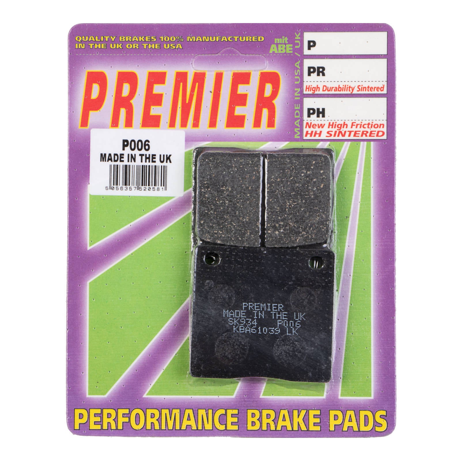 Premier Brake Pads P Organic Standard