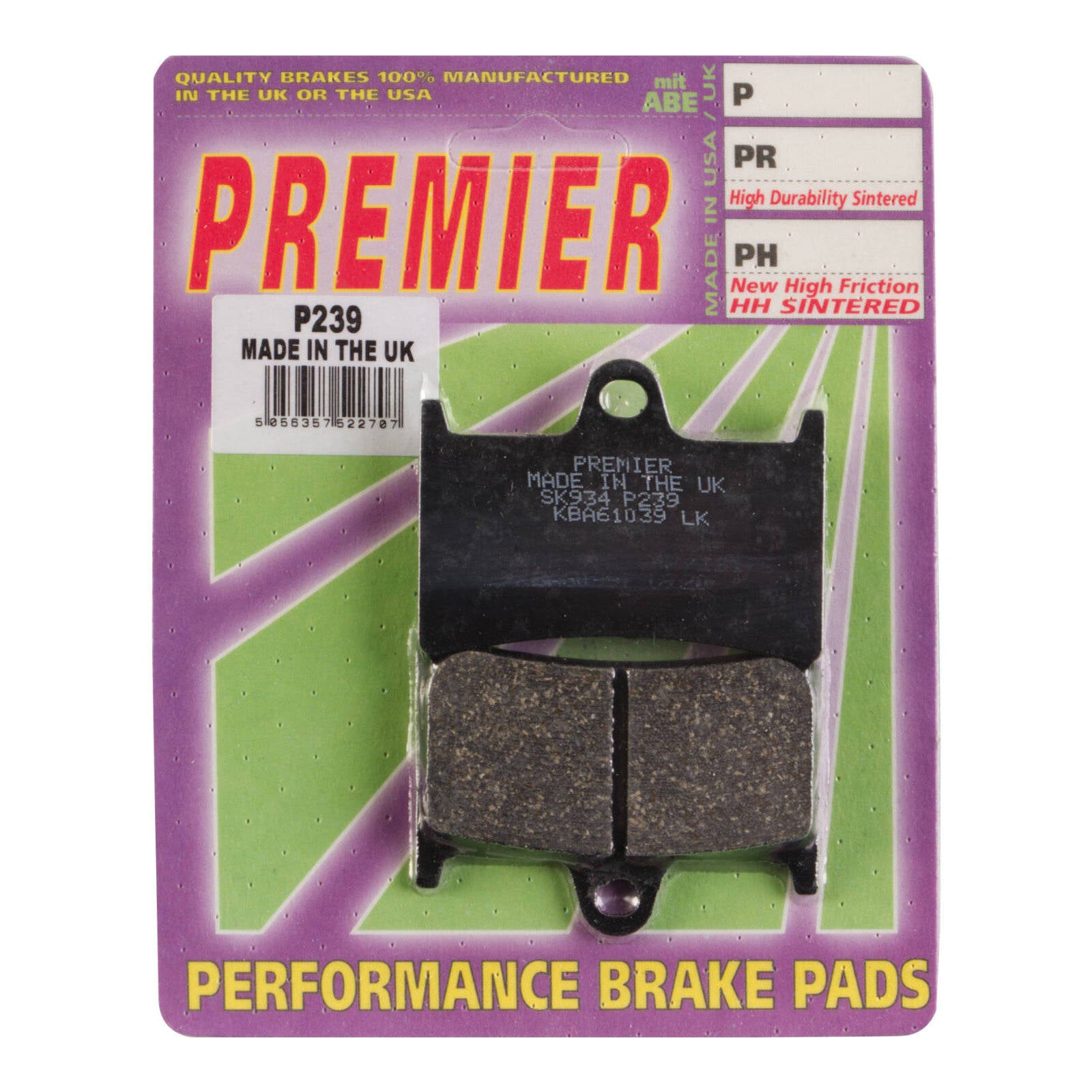 Premier Brake Pads P Organic Standard