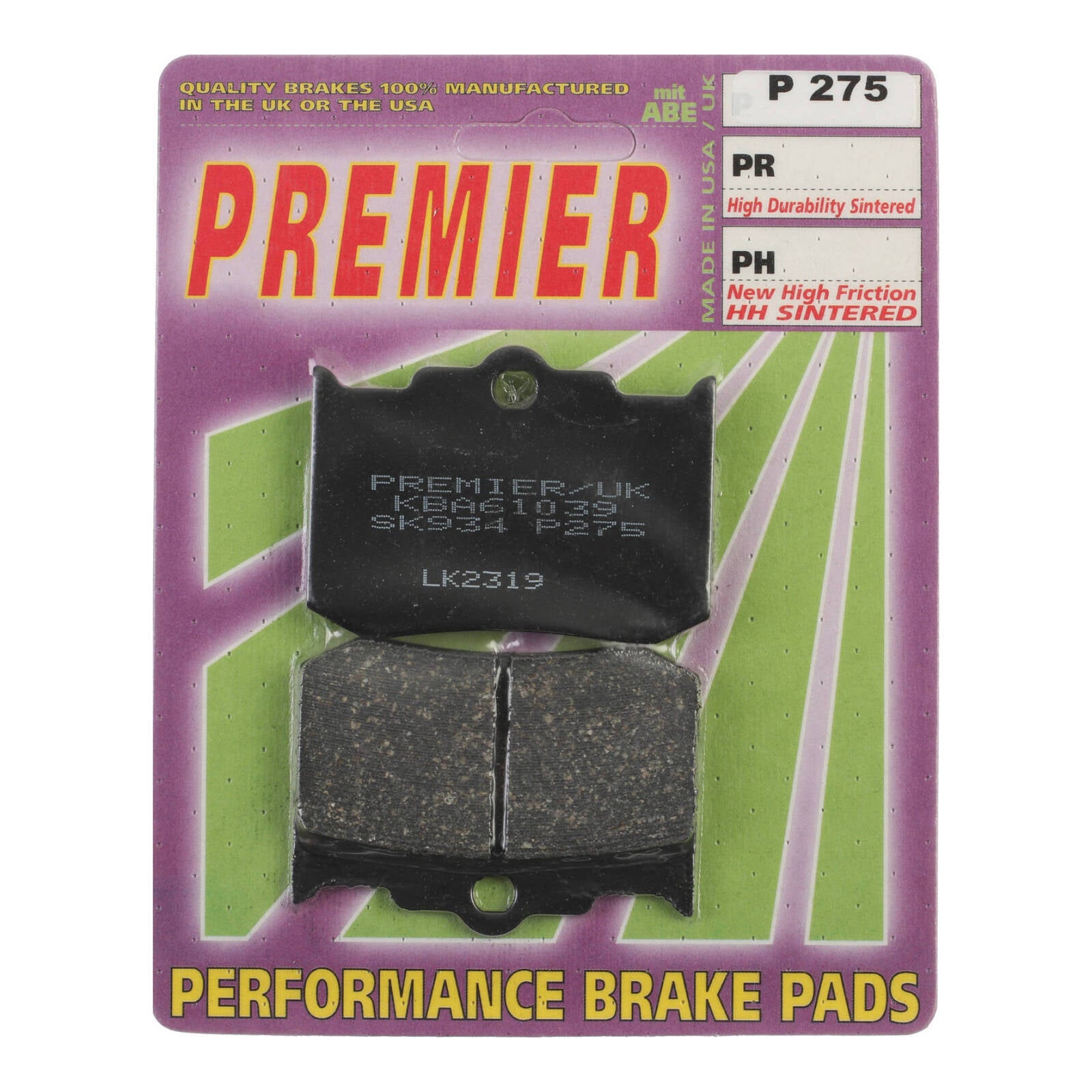 Premier Brake Pads P Organic Standard