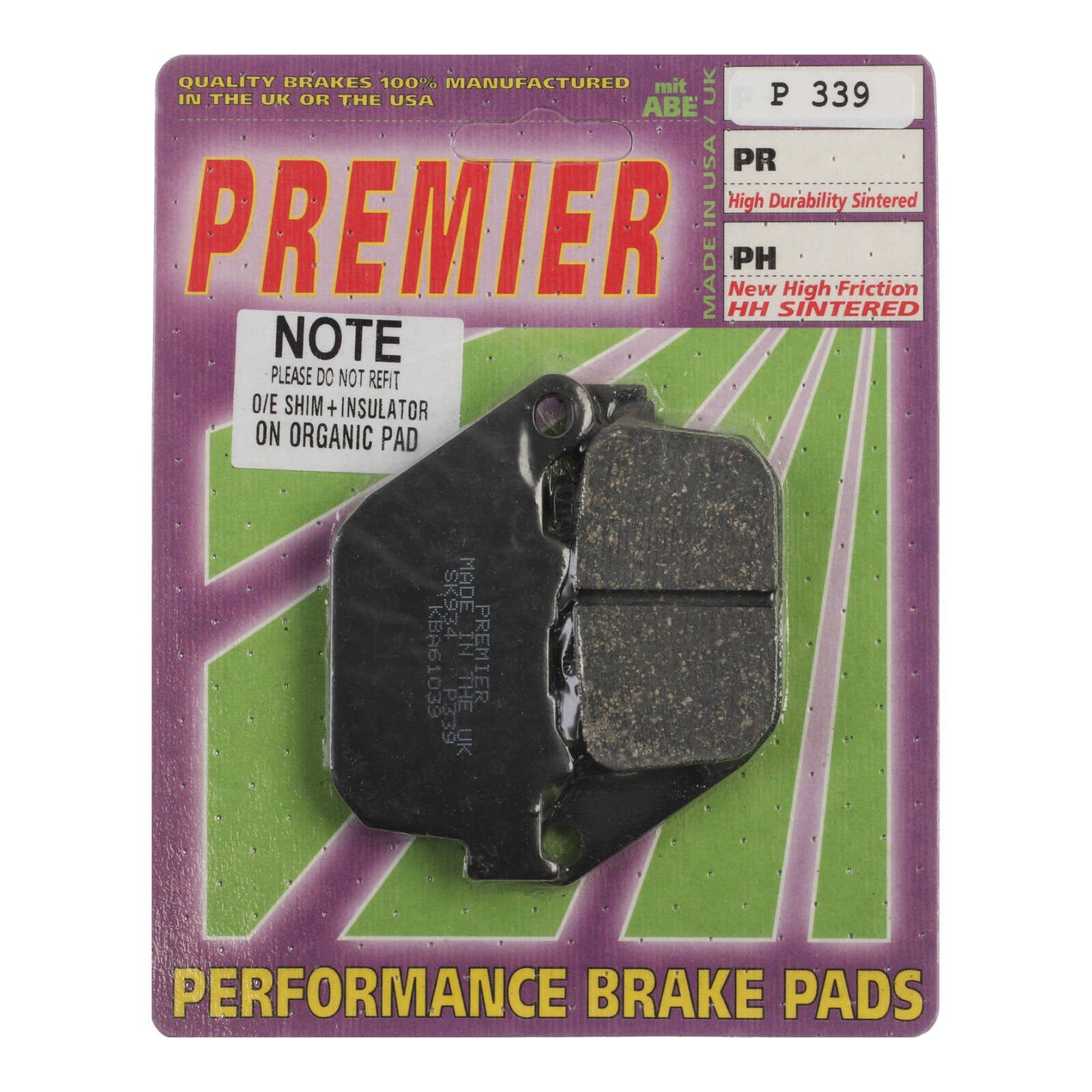 Premier Brake Pads P Organic Standard