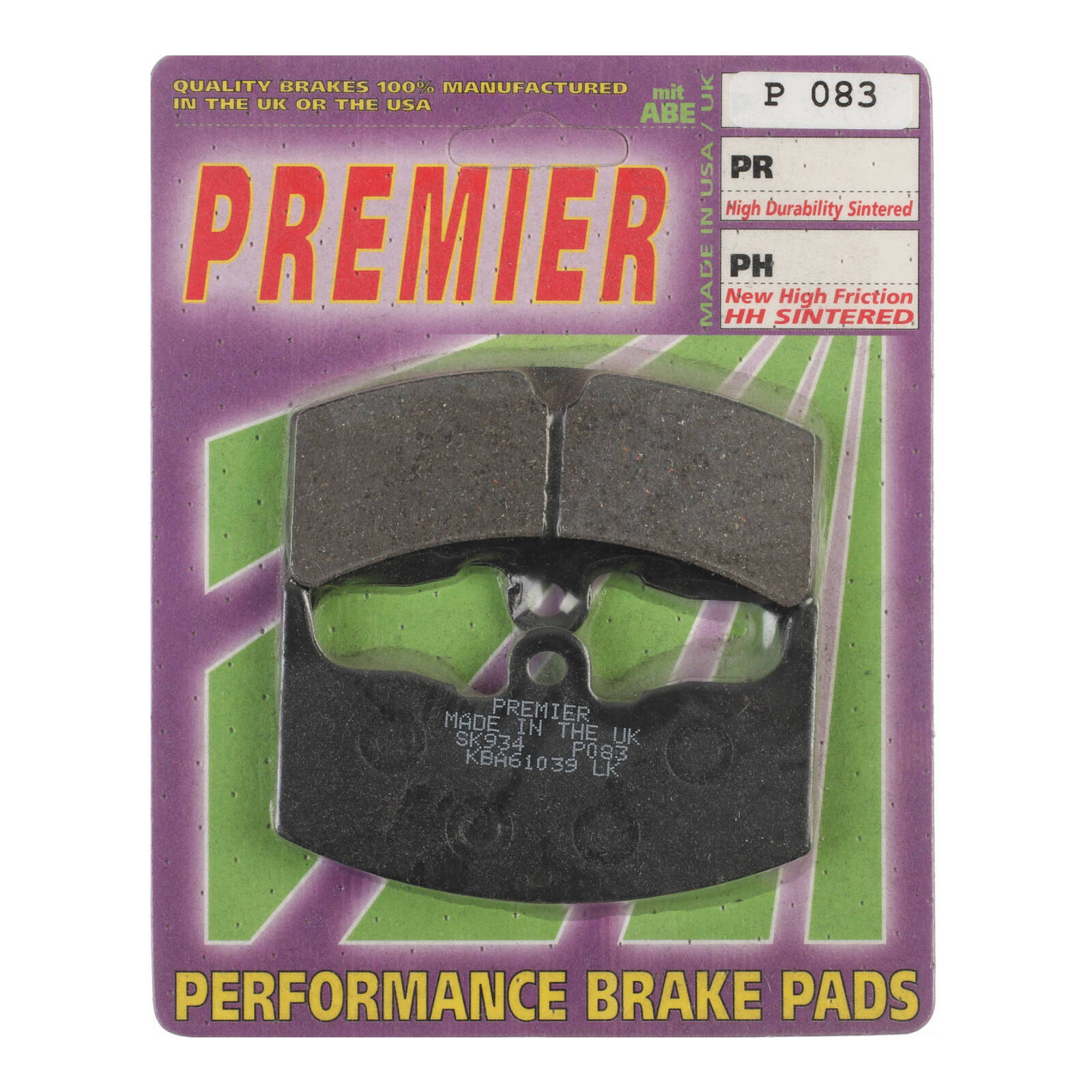 Premier Brake Pads P Organic Standard