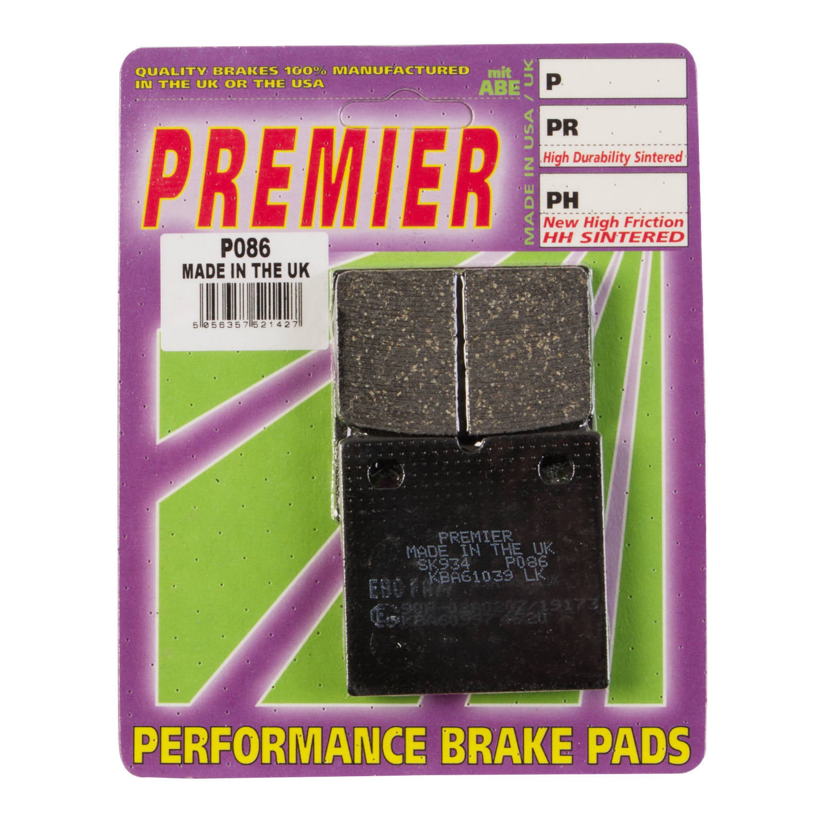 Premier Brake Pads P Organic Standard